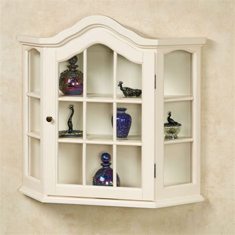 white wall mounted display cabinet